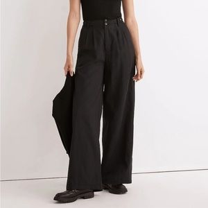 NEW W / O TAGS Madewell The Harlow True Black Wide Leg Pants Size 12 Petite